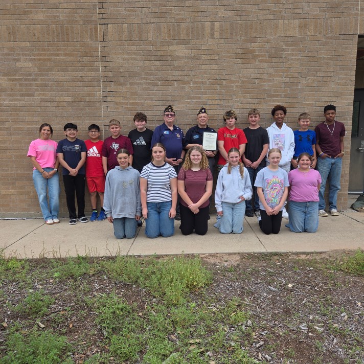 Westphalia ISD 7th Grade Appreciation certificate presentation.